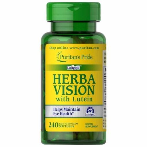 Puritan's Pride Herbavision with Lutein, Zeaxanthin and Bilberry Contributes to Healthy Vision,240 Softgels by Puritan's Pride, 240 Count (70925)