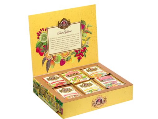 Assorted Fruit Infusions Vol.III - 60 Enveloped Tea Bags - 6 Flavours, Basilur Tea