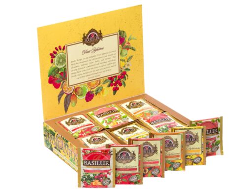 Assorted Fruit Infusions Vol.III - 60 Enveloped Tea Bags - 6 Flavours, Basilur Tea