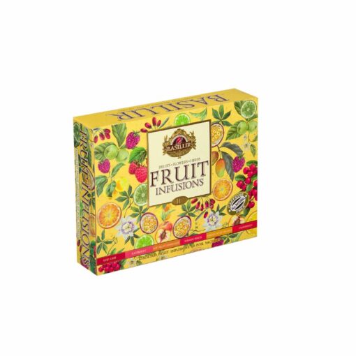 Assorted Fruit Infusions Vol.III - 60 Enveloped Tea Bags - 6 Flavours, Basilur Tea